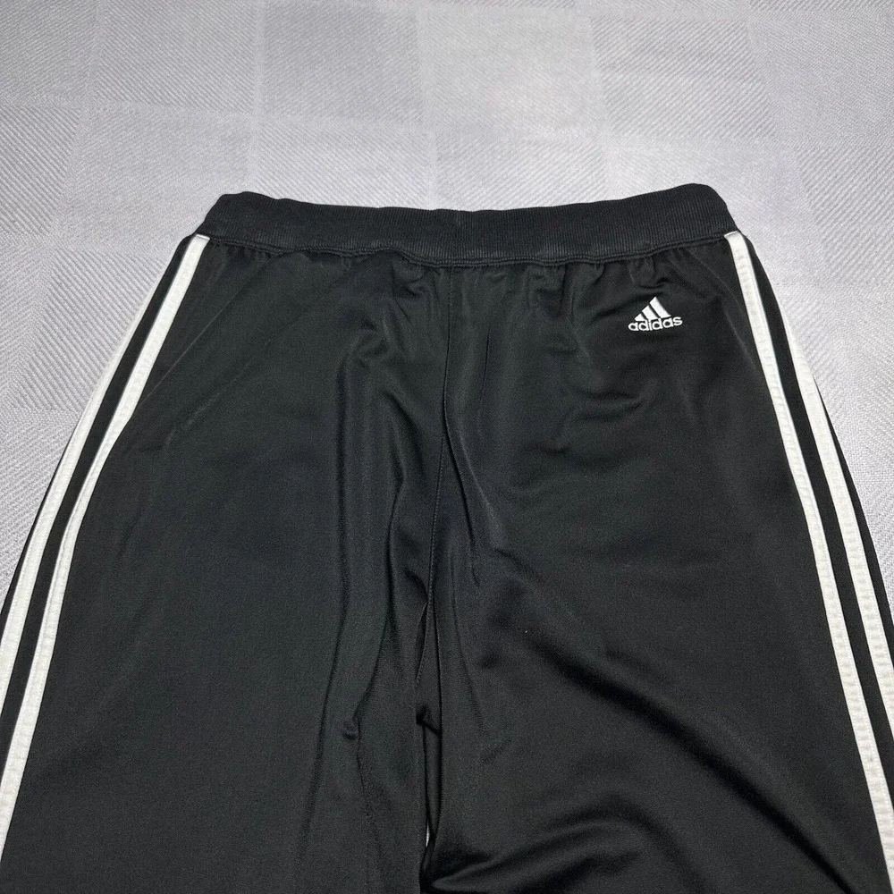 Vintage Y2K Adidas 3 Stripe Zip Pockets Black Track Pants‎ Size Medium